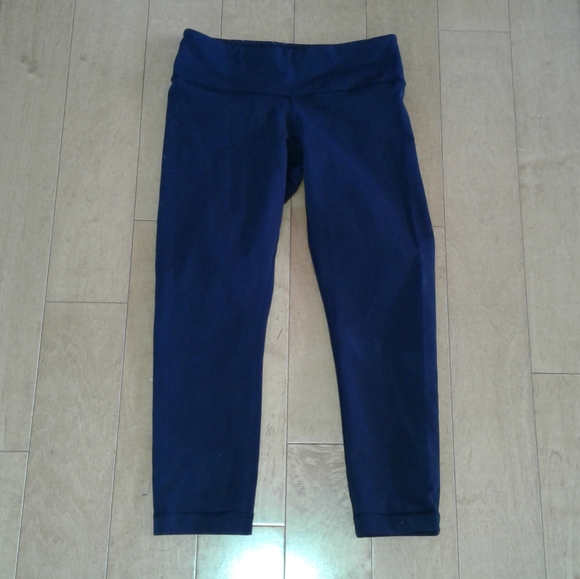 Lululemon Wunder Under Crop leggings pants tight sz 4 Mid-Rise Full-On 21" Black - Picture 3 of 7